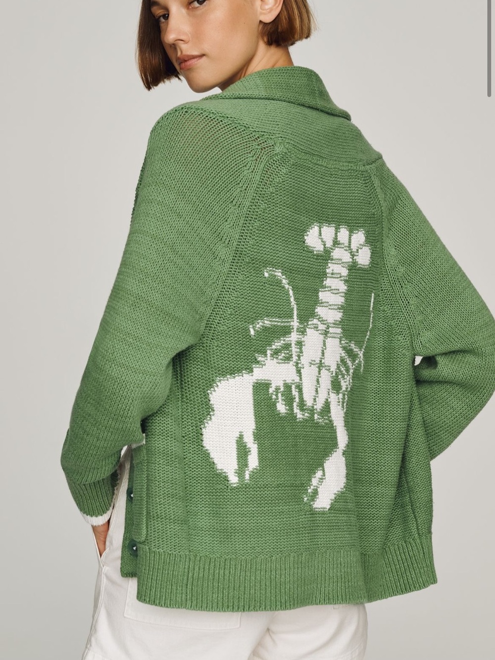 Like New XS Anthropologie Maeve Foldover Lobster Cardigan